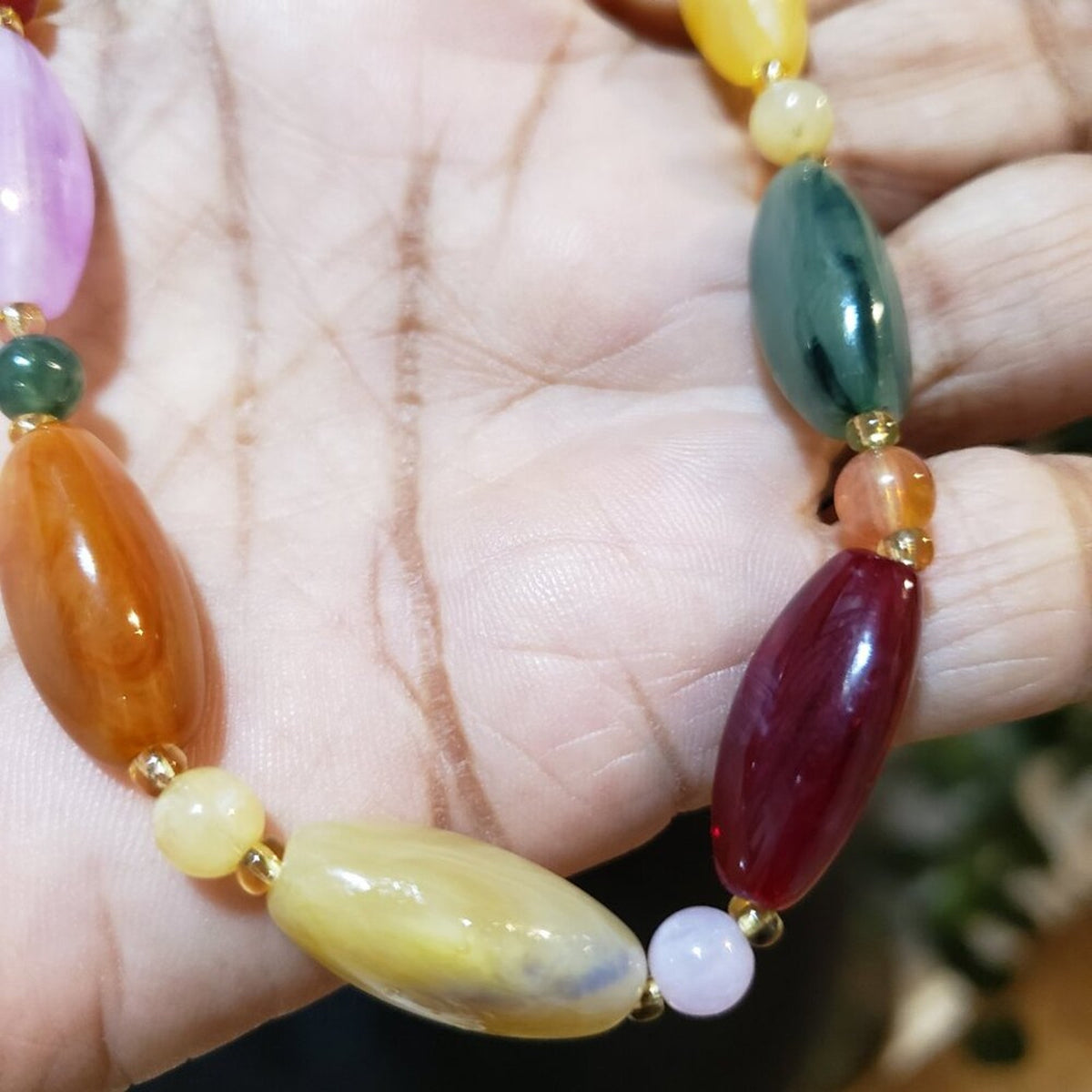 Womens Multicolor Mixed Agate Gemstone Necklace Jewelry with Lobster Clasp