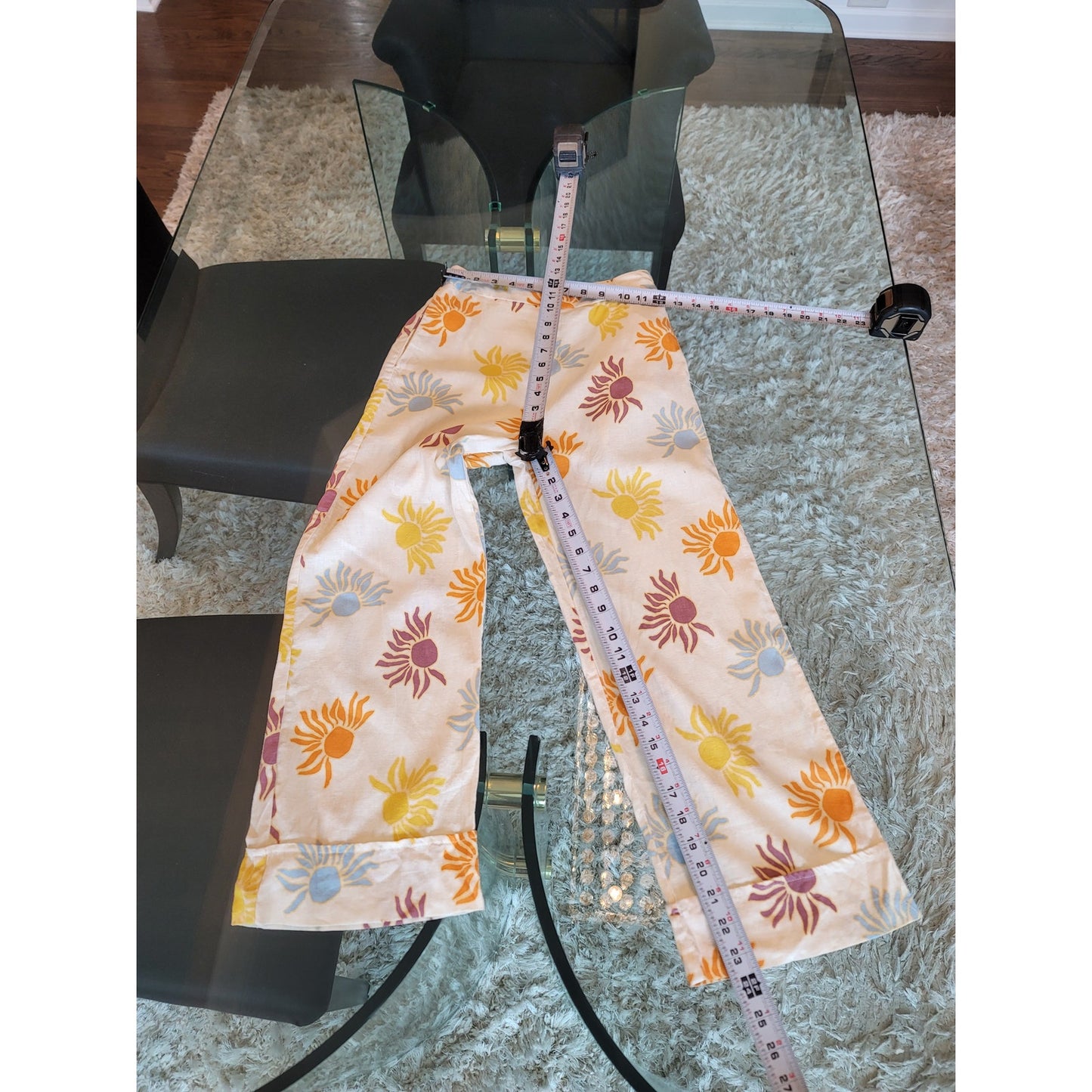 Zara Jumpsuit Girls Size 13/14 Multicolor Sun Print Linen Blend Cropped