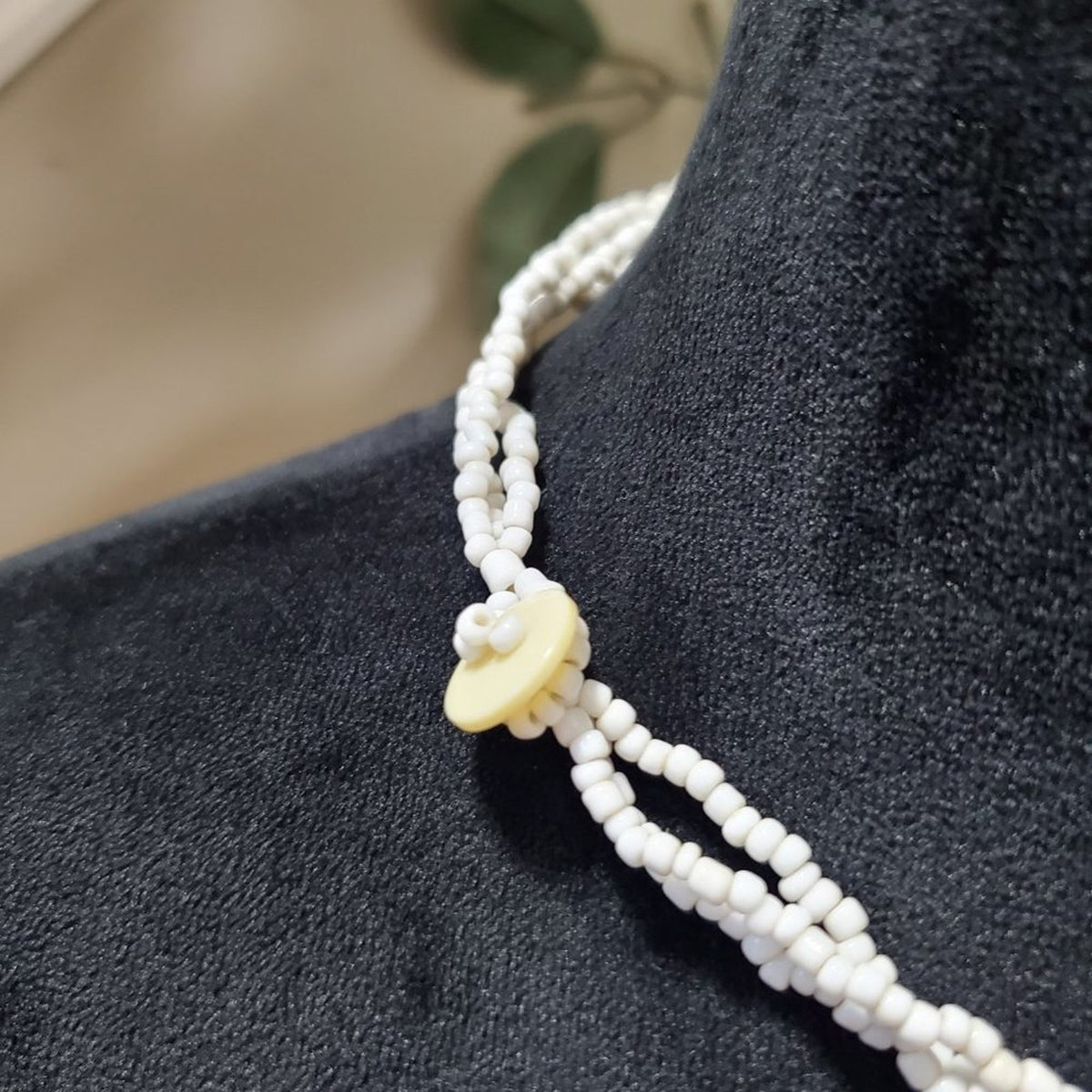 Womens Fashion White Beaded Boho Style Necklace Jewellery with Lobster Clasp