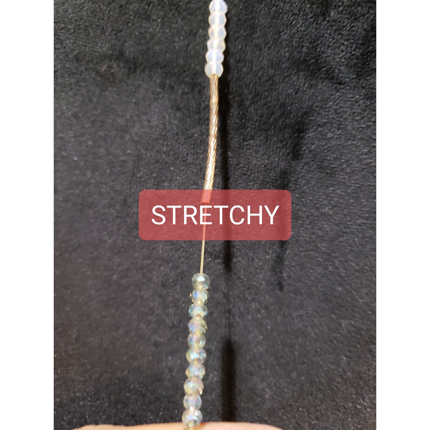 Women Fashion Aurora Borealis Crystal Beads Tubes Long Necklace Jewelry Stretchy