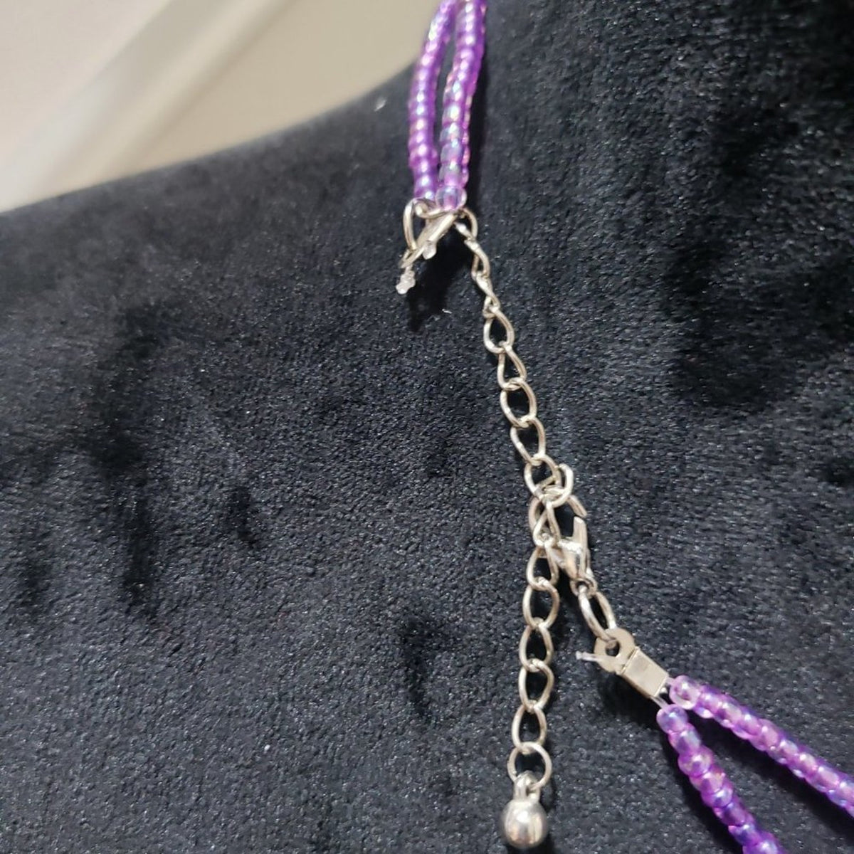 Women's Purple Round Shape Double Layer Beaded Fashion Necklace