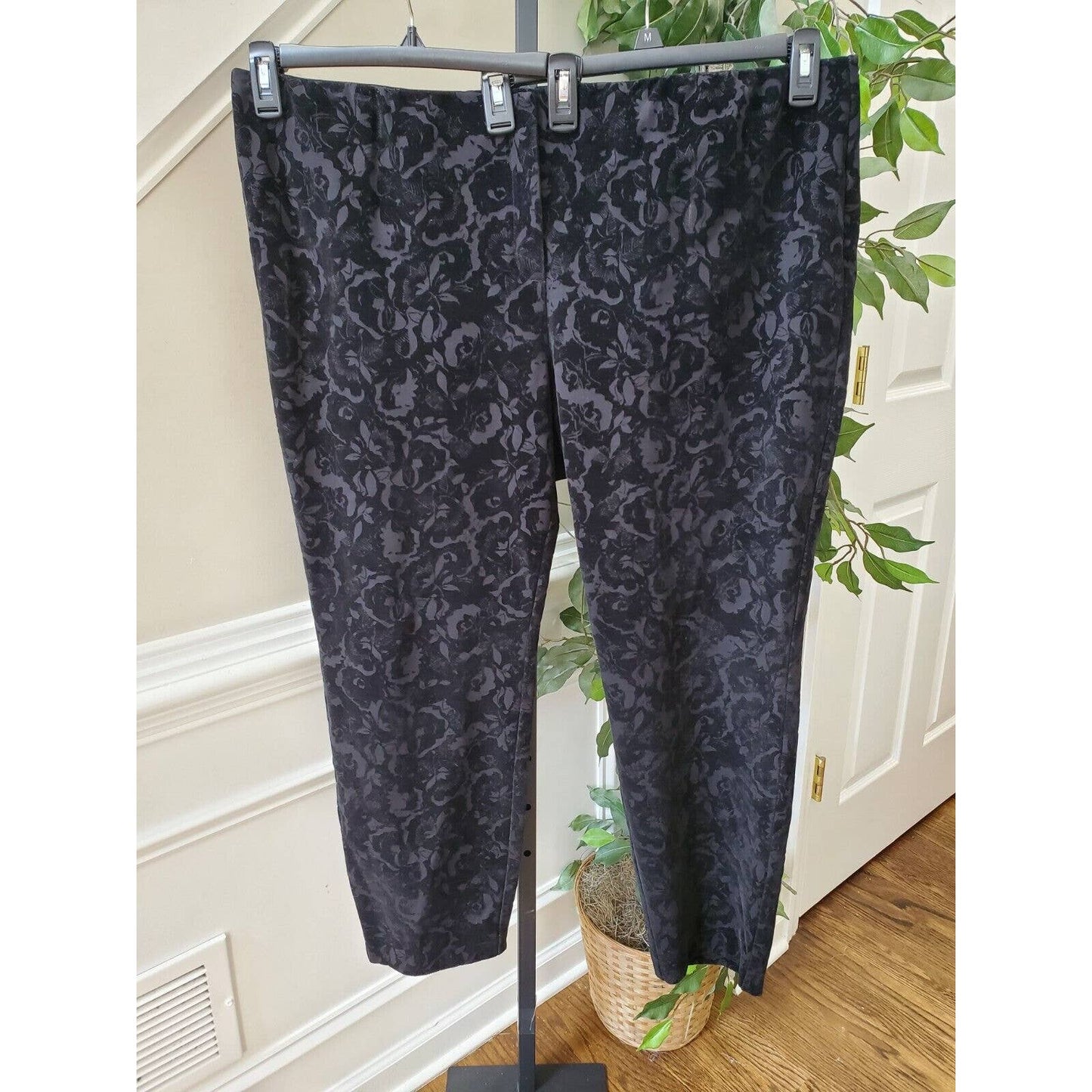 Alfani Women's Black Brocade Rayon Mid Rise Pull on Straight Casual Pant 22W