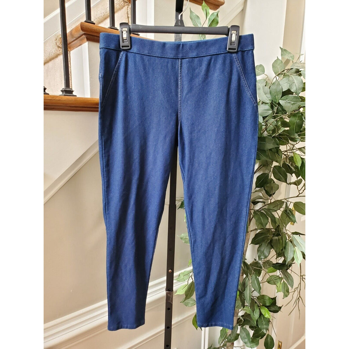 Nordstrom Womens Blue Denim Cotton Comfort Waist Leggings Jeans Pant Size Medium