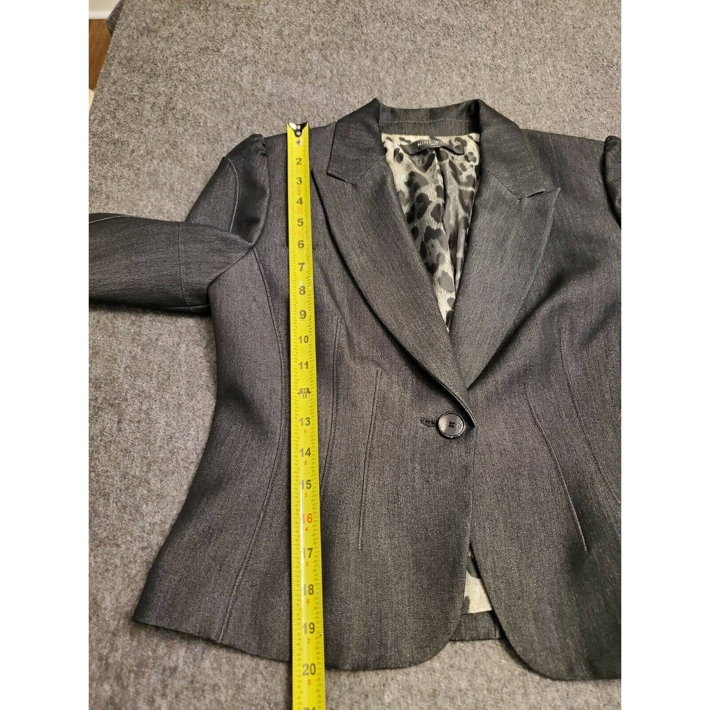 Nine West Women's Gray Polyester & Rayon Long Sleeve Formal Slim Fit Blazer 8P