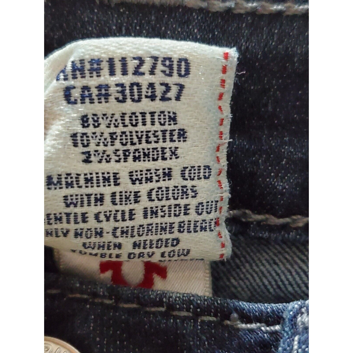 True Religion Women's Blue Denim Cotton Flat Front Skinny Leg Jeans Size 27
