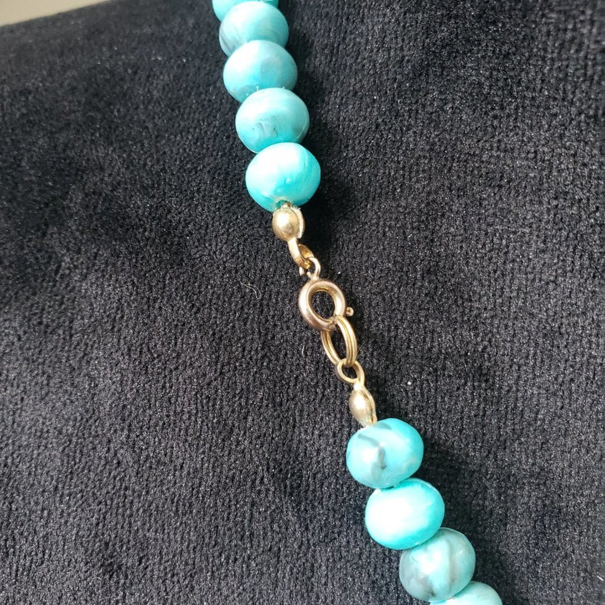 Women's Fashion Blue Turquoise Stone Beaded Collar Necklace with Lobster Clasp