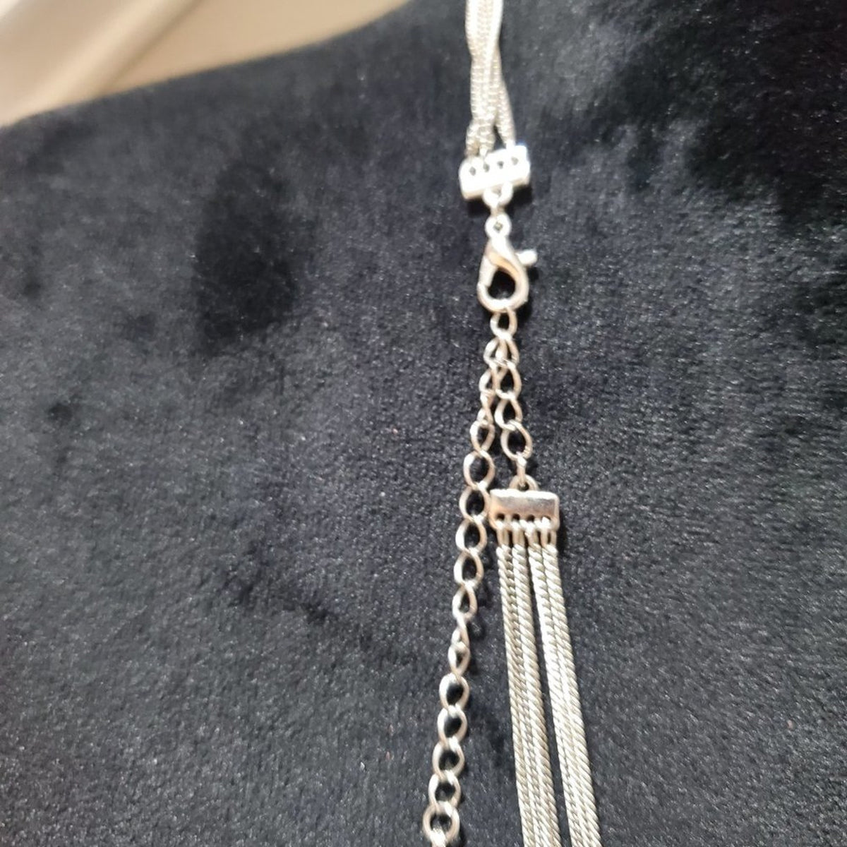 Women's Silver Long Fringe Fashion Jewelry Necklace