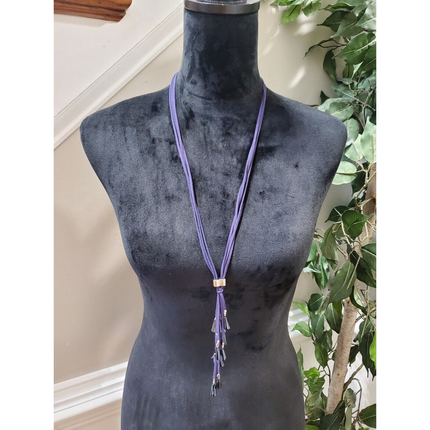 Women's Blue Multistrand Tassel Stylish Party Wear Necklace