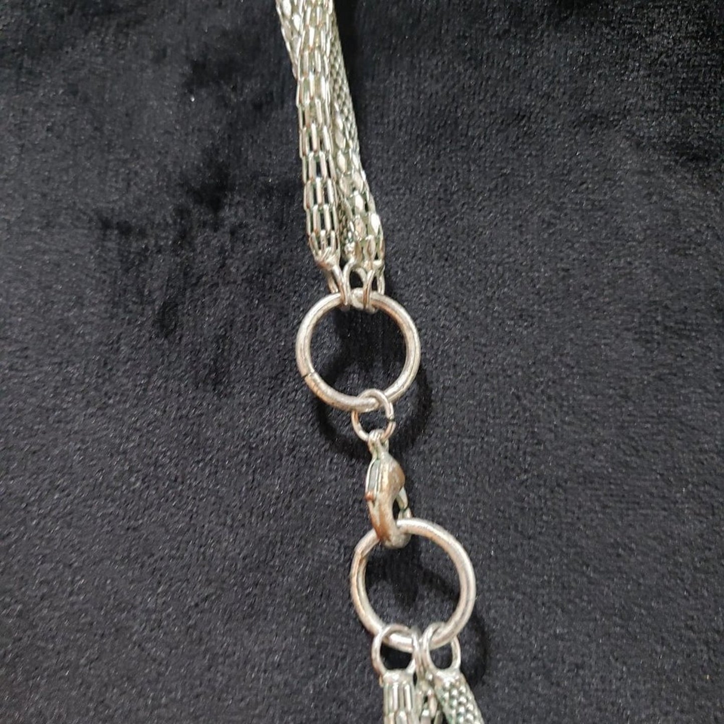 Womens Fashions Triple Layered Silver Chain Necklace Jewelry with Lobster Clasp