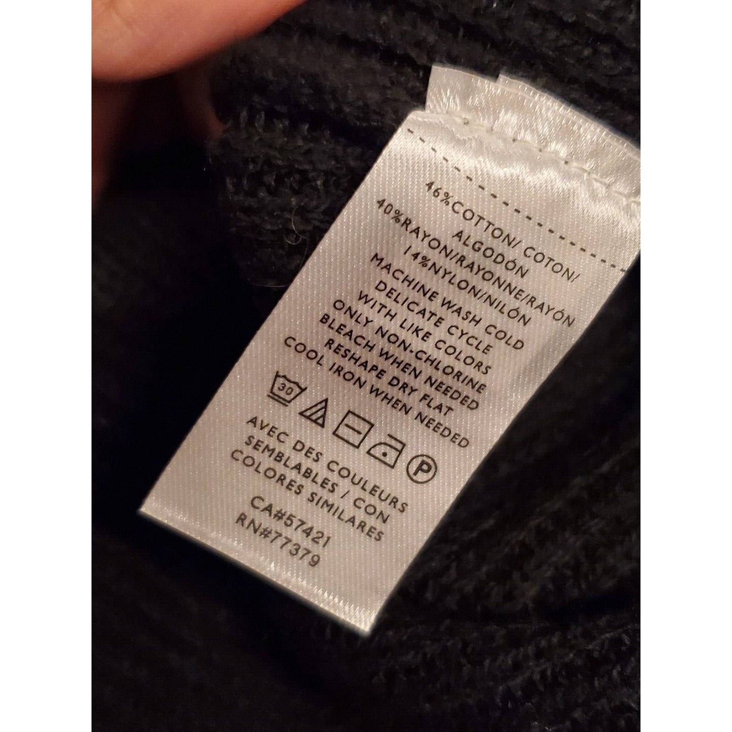 Ann Taylor Women's Black Cotton Mock Neck Long Sleeves Knee Length Dress Size SP