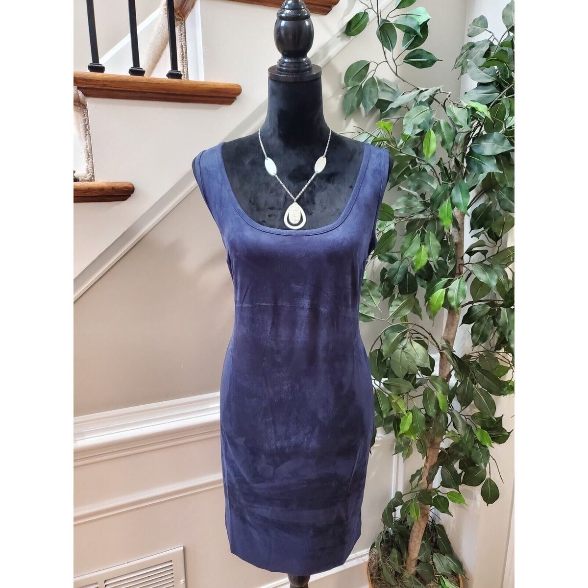Philosophy Women's Blue Polyester Scoop Neck Sleeveless Knee Length Dress Size 8