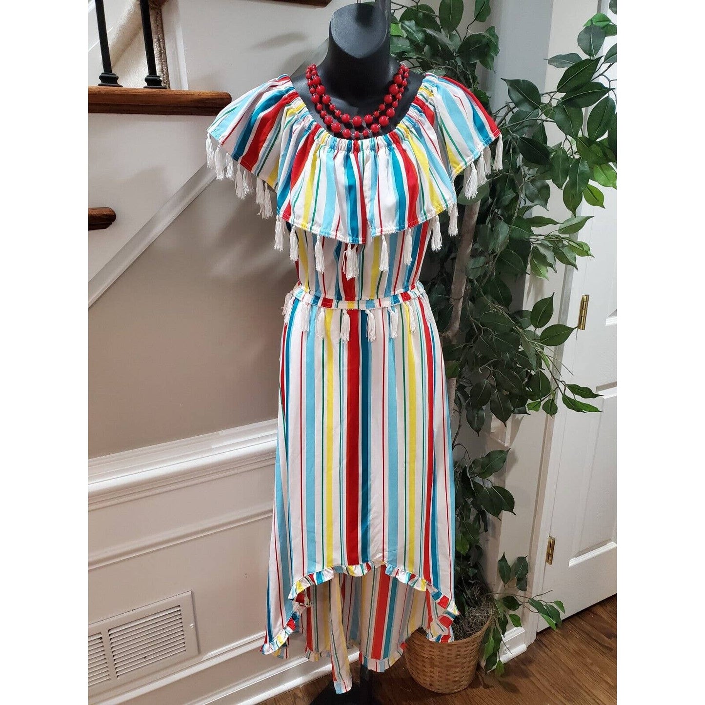 XOXO Women's Multicolor Polyester Round Neck Sleeveless Long Maxi Dress Size S