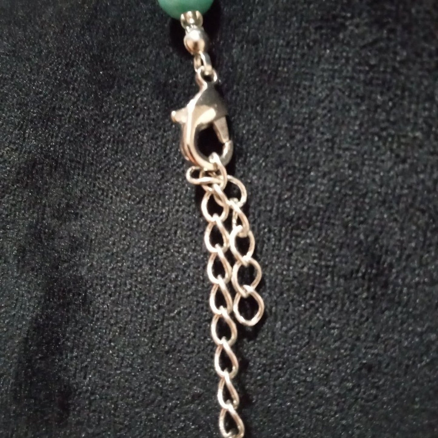 Womens Fashion Triple Strand Blue Green Beaded Collar Necklace w/ Lobster Clasp