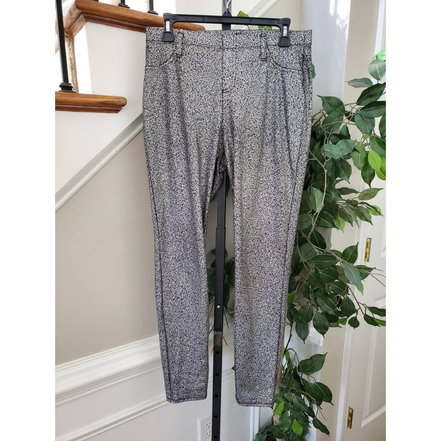 Faded Glory Women Gray Polyester Pull On Mid Rise Skinny Fit Casual Pant Size M