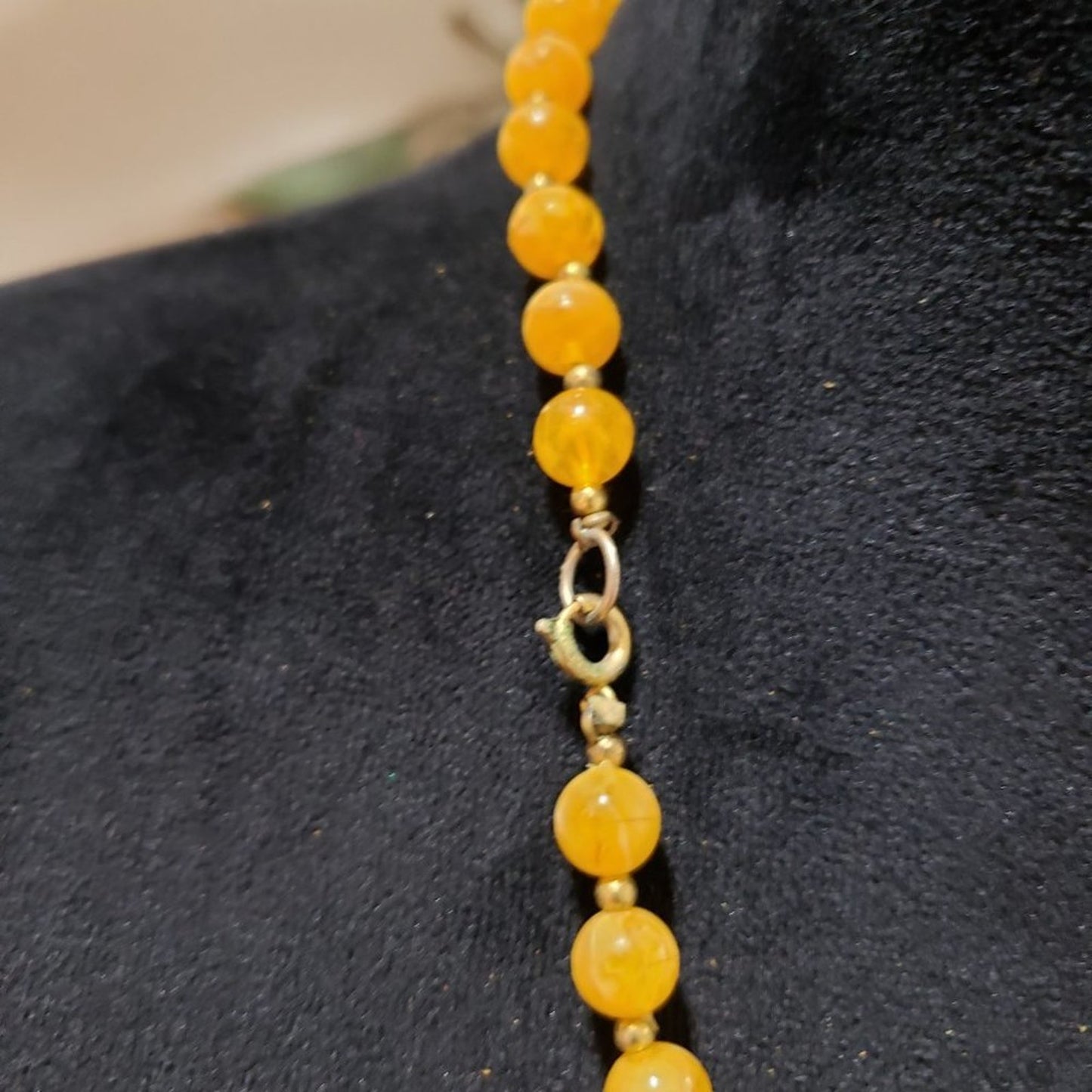 Womens Fashion Yellow Round Opal Collar Pendant Necklace with Lobster Clasp