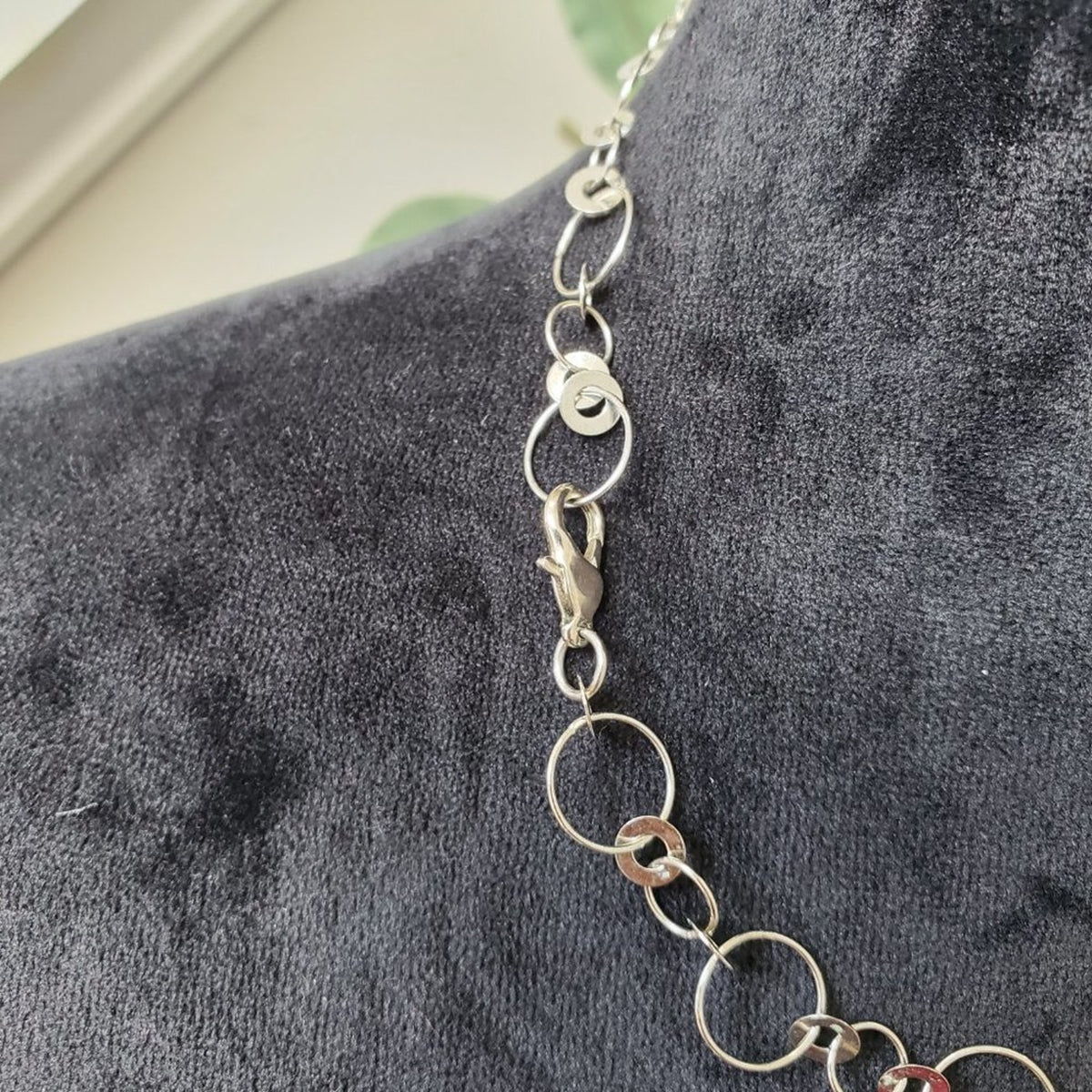 Women's Silver & Round White Shell Slider Jewelry Pendant