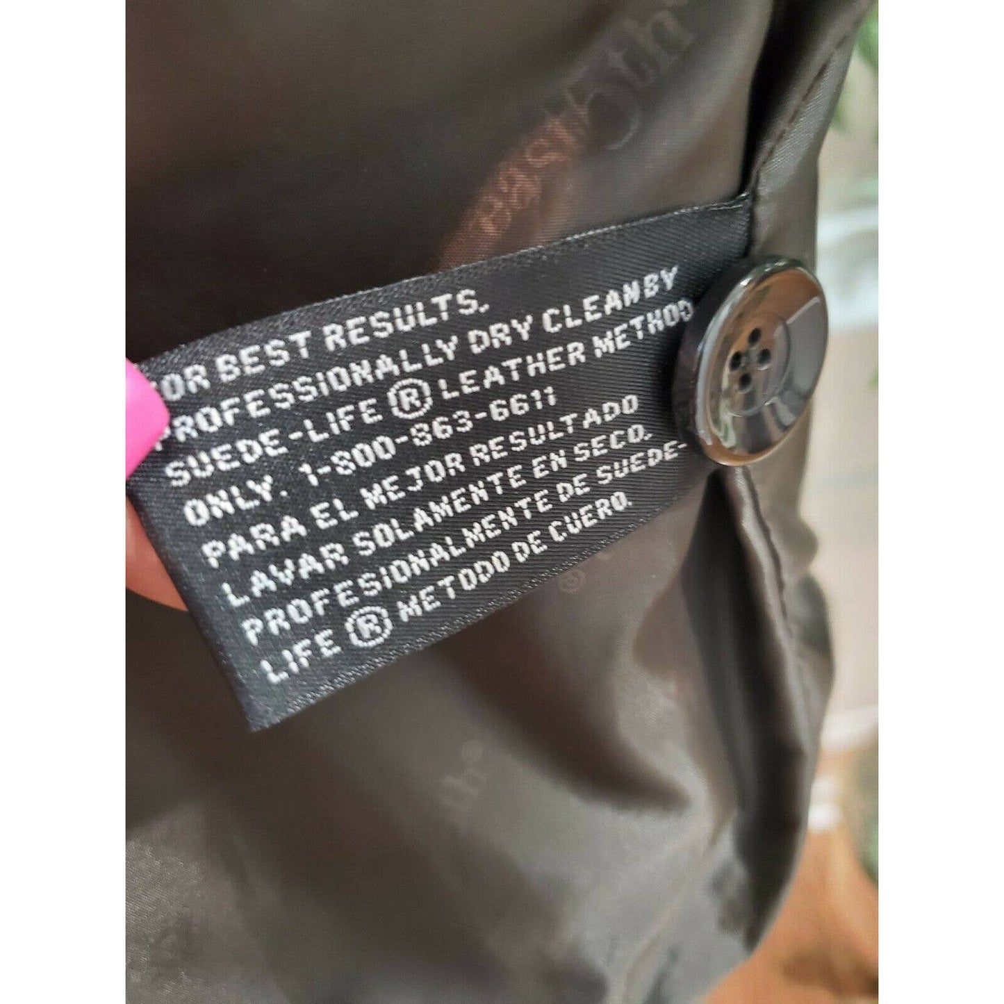 East5TH Women's Black Genuine Leather Long Sleeve Single Breasted Blazer Size M