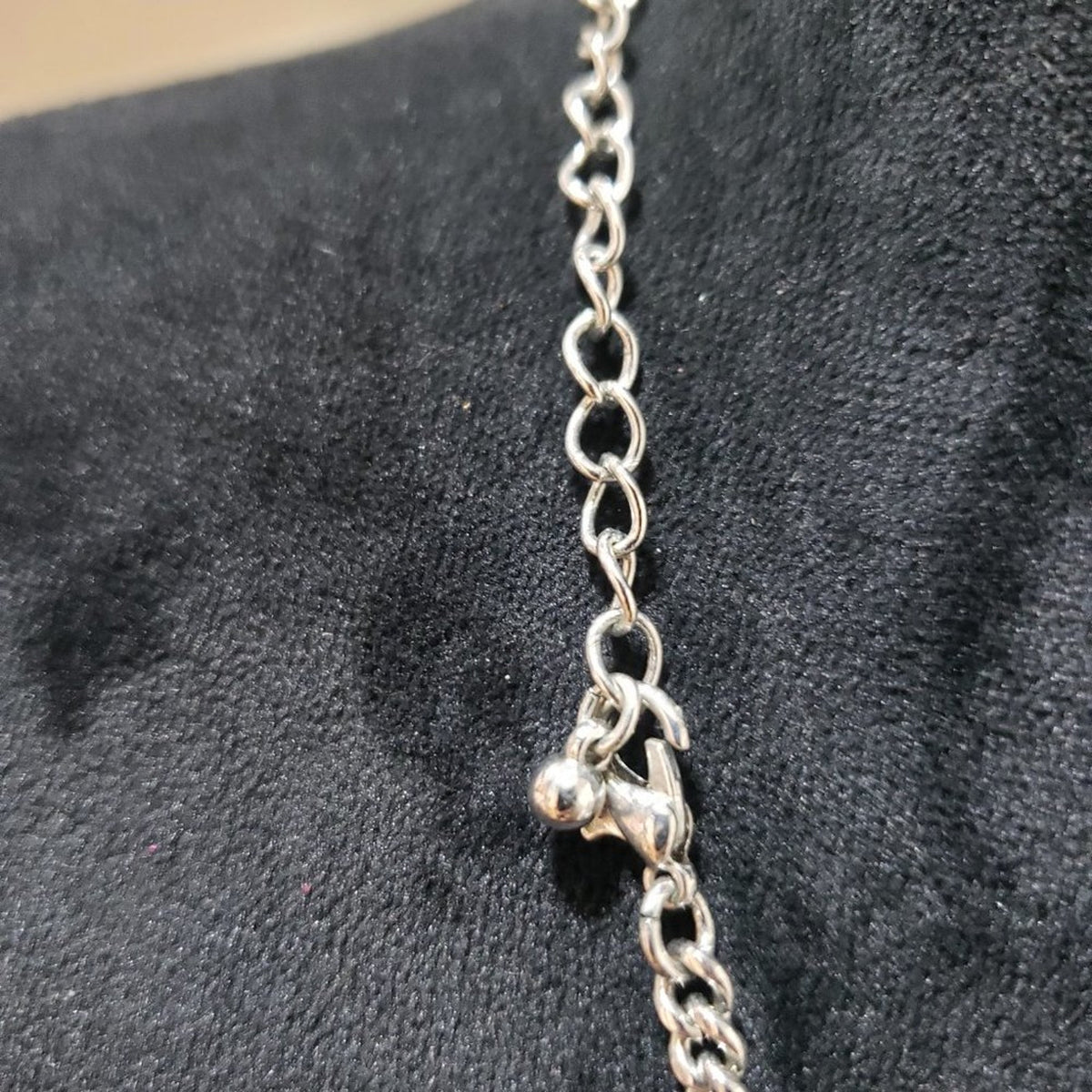 Womens Faux Honora Silver Cultured Pearl & Oval Link Necklace Lobster Clasp