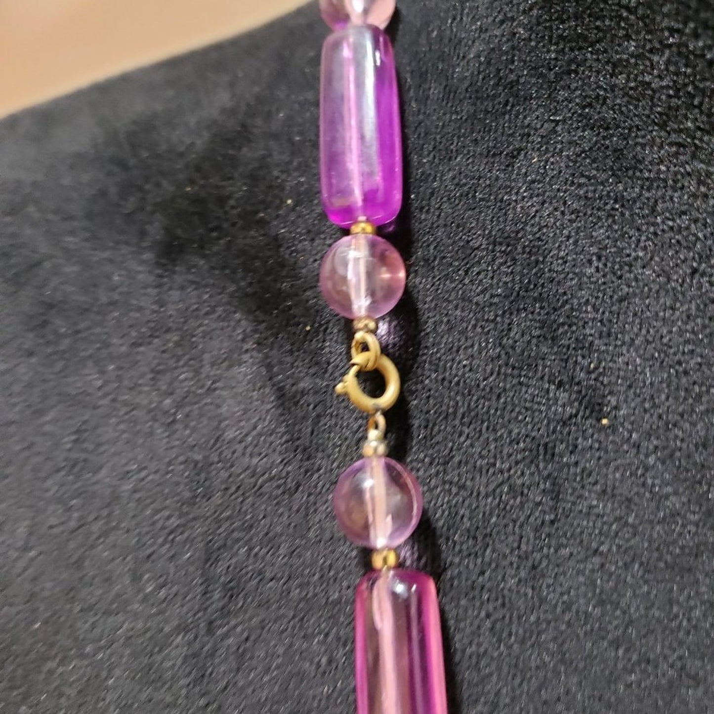 Womens Fashions Purple Round Amethyst Stone Collar Necklace with Lobster Clasp