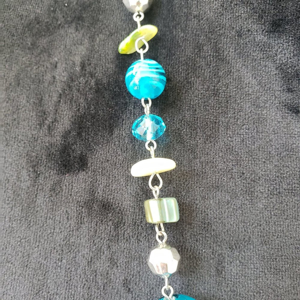 Womens Modern Fashion Multicolor Rhinestones Glass Beaded Long Necklace
