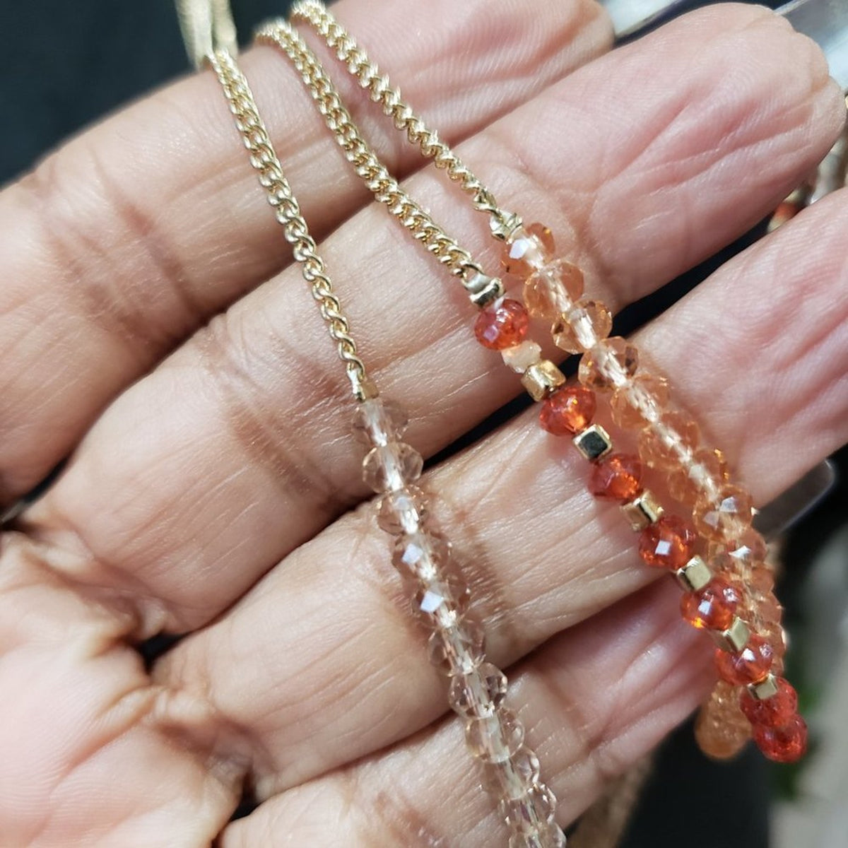 Womens Charming Charlie Elegant Brown Glass Beaded Multi Strand Necklace
