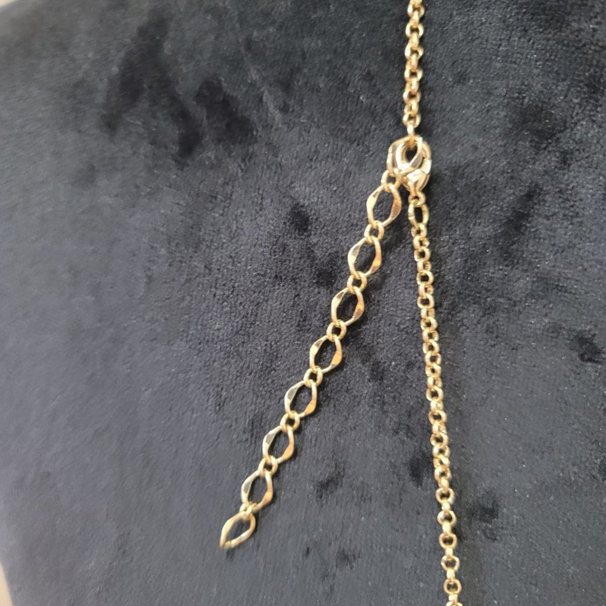 Womens Gold Plated Big Glass Black Charm Pendant Necklace