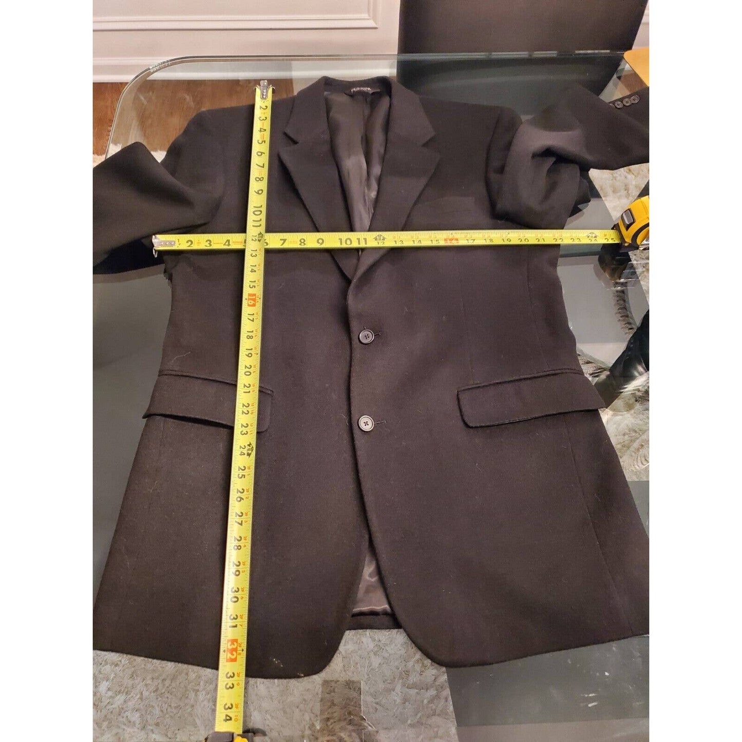 Jos. A Bank Men Solid Black Single Breasted 100% Camel Hair Blazer 42L