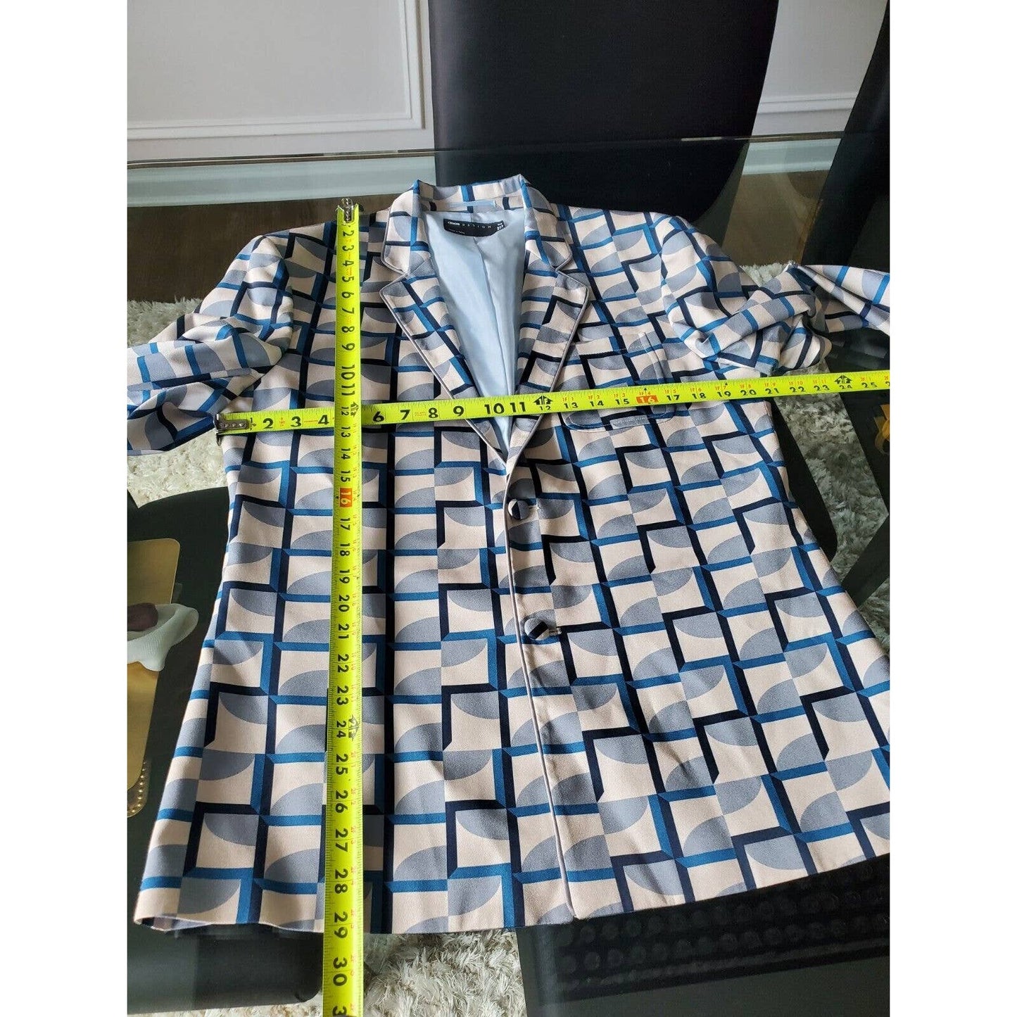 Asos Men Multicolor Polyester Long Sleeve Single Breasted Two Buttons Blazer 42