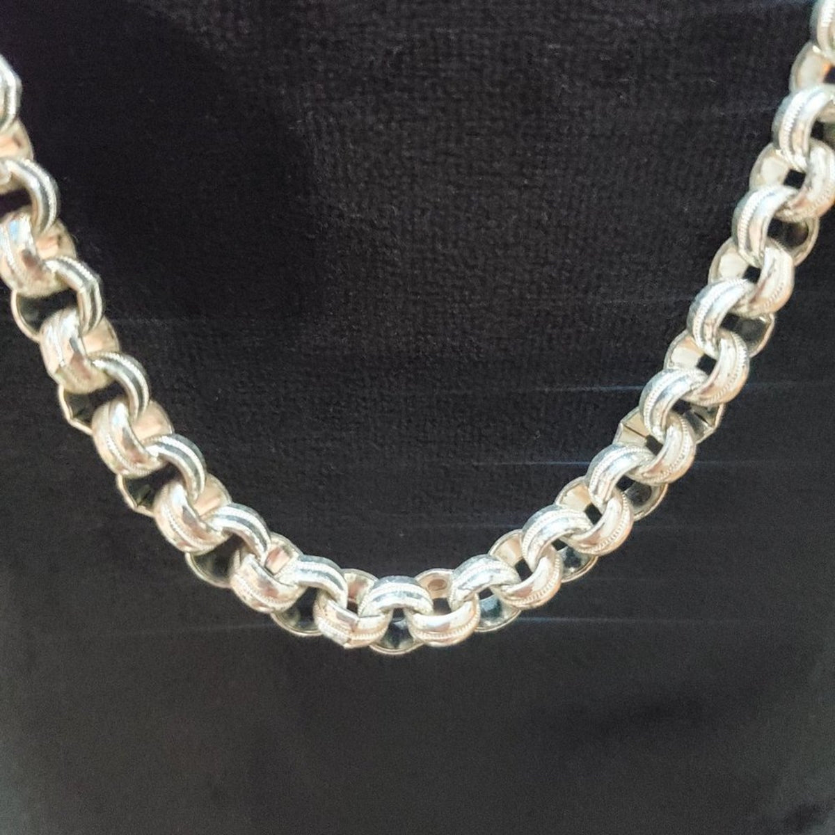 Women's Silver Oval & Double Oval Link Chain Necklace