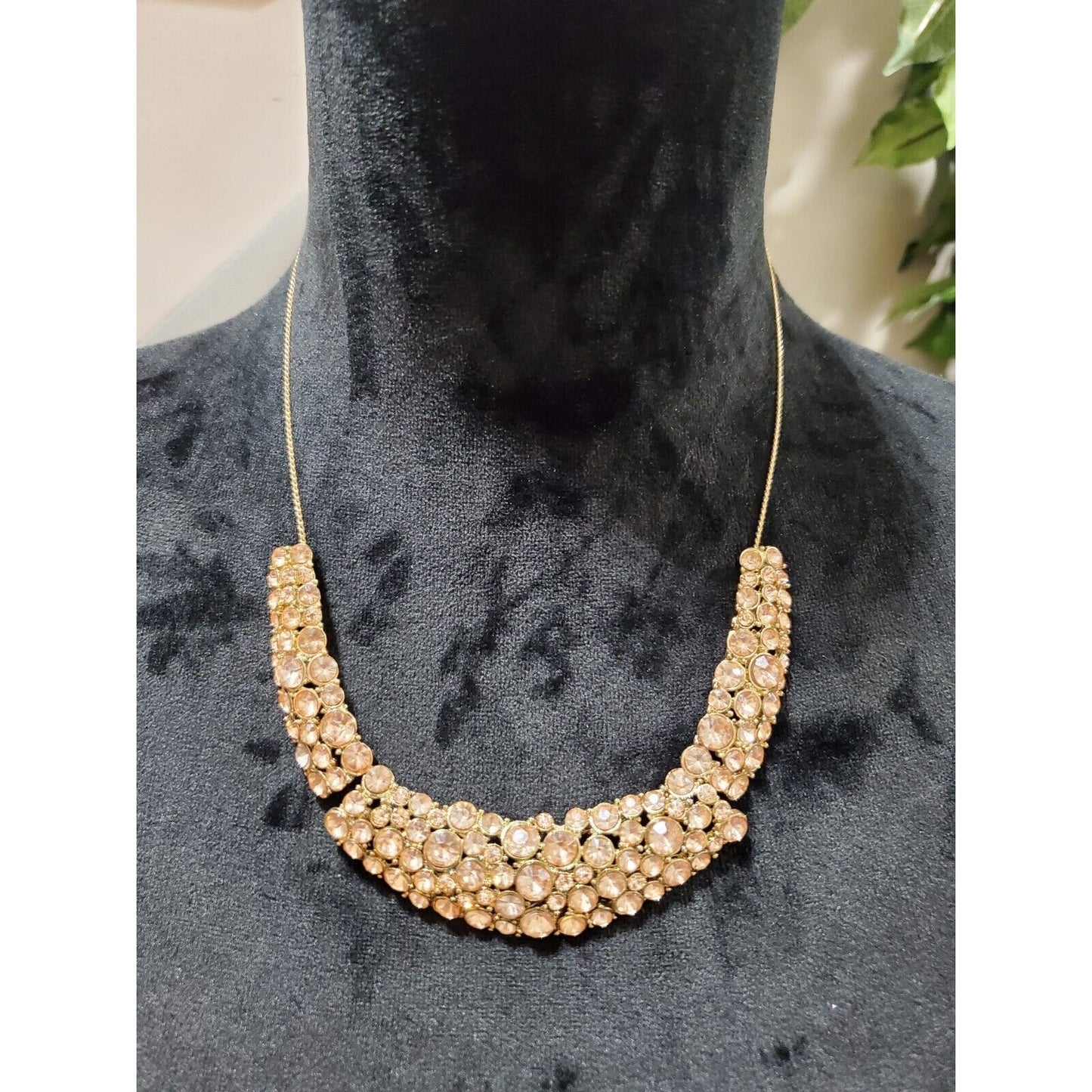 Women's Gold Bib Beads Gold Chain Statement Stylish Necklace