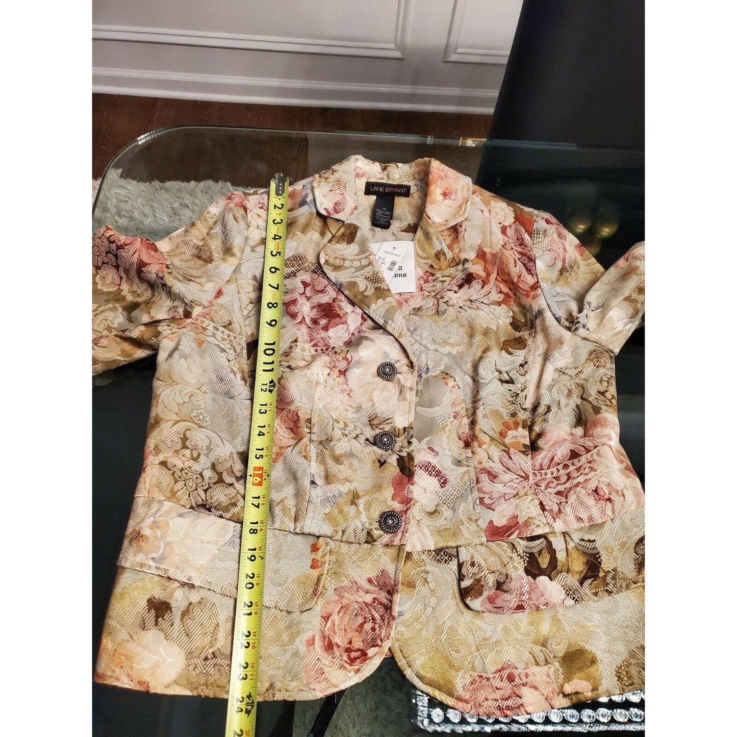 Lane Bryant Women's Multicolor Three Buttons Single Breasted Fitted Blazer 16