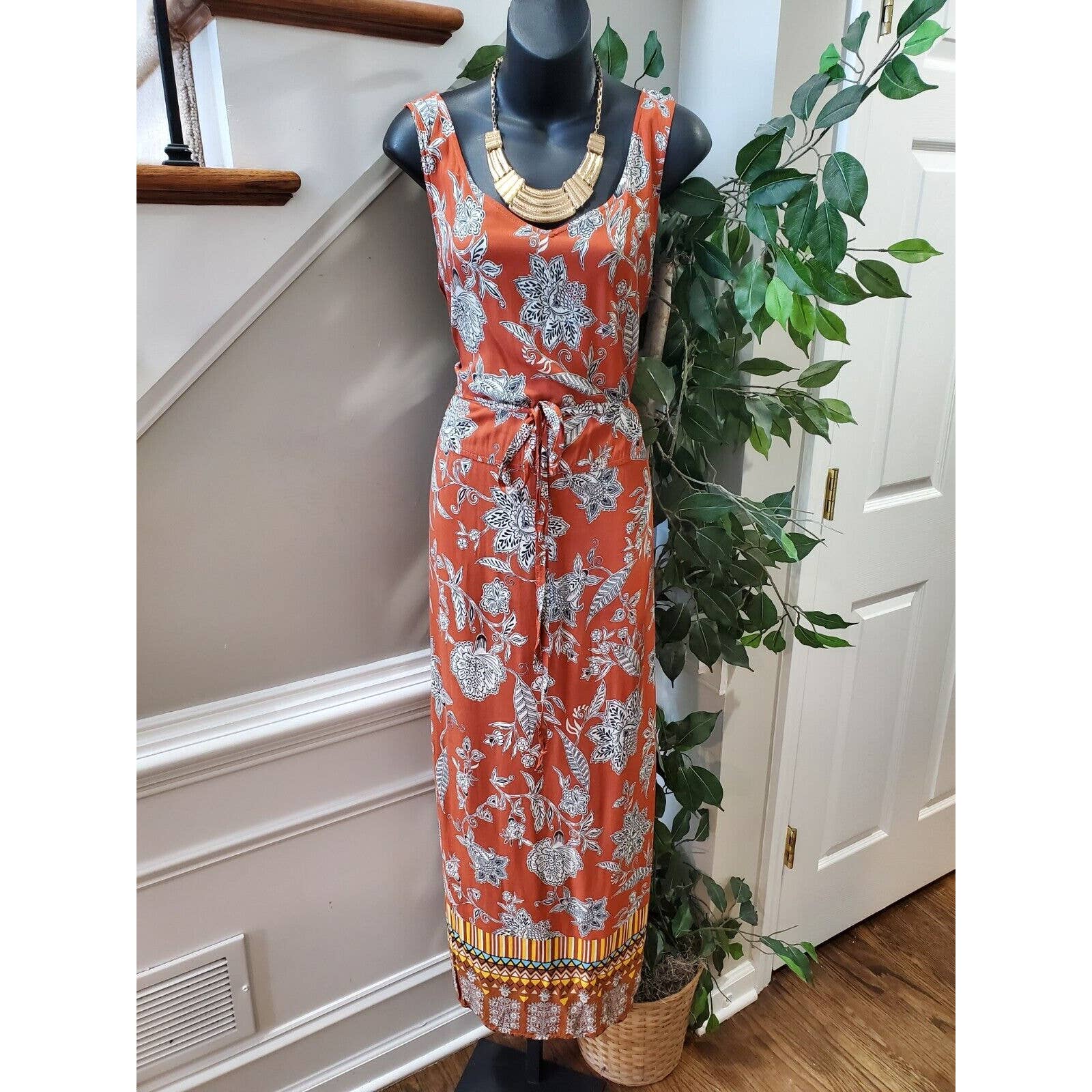 beach lunch lounge dress beachlunchlounge Sleeveless Dress for Women, 100% Viscose, Size S, Summery Prints, Lou Lou with Ruffle Hem