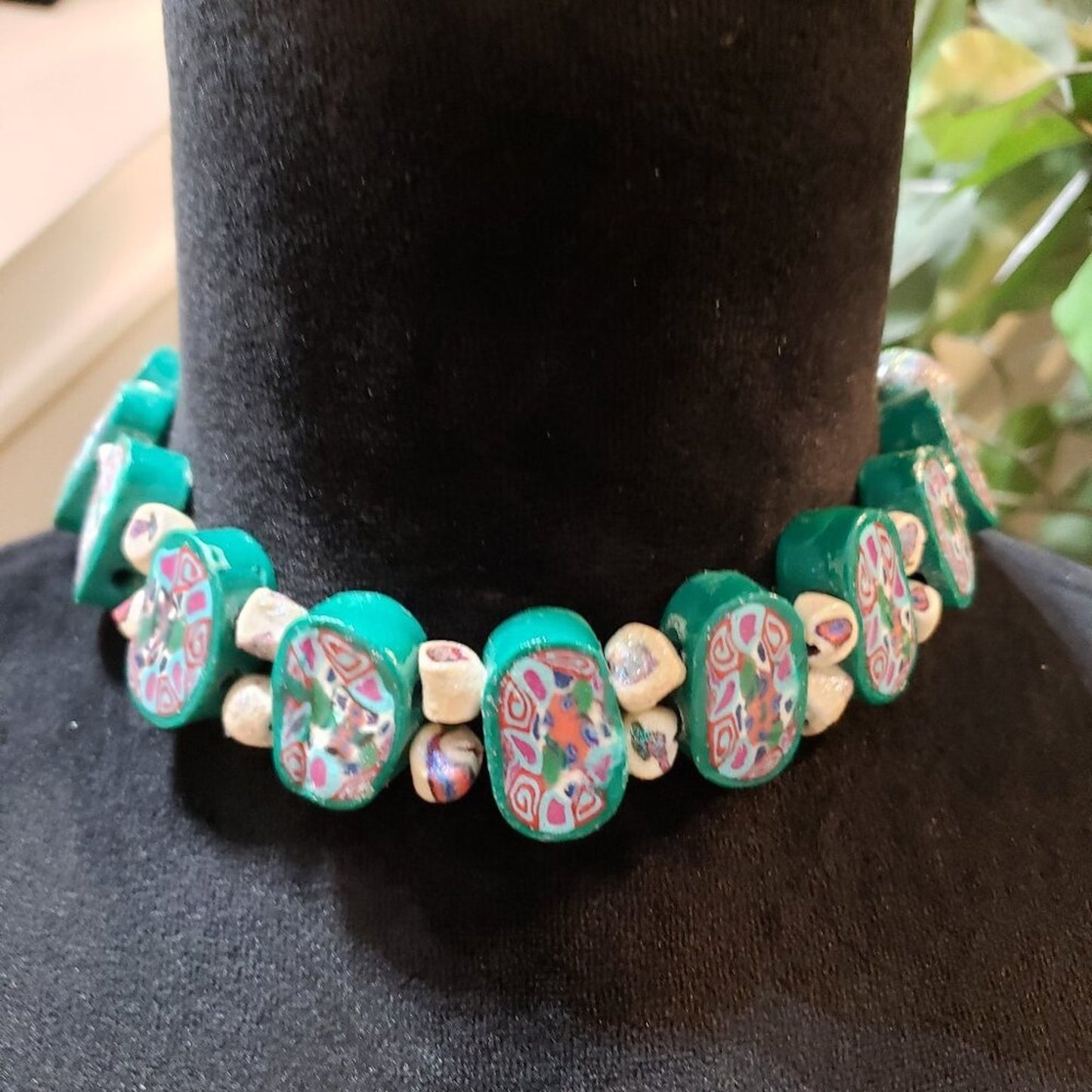 Women Fashion Multi Jade Table Cut Oval Beads Choker Necklace with Lobster Clasp
