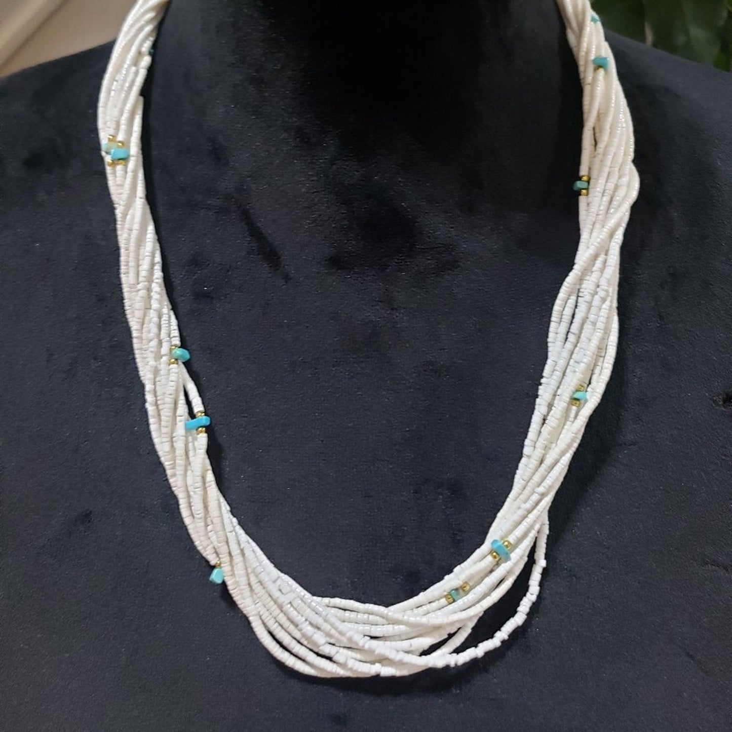 Women's White Multilayer Beaded Round Fashion Jewelry Necklace