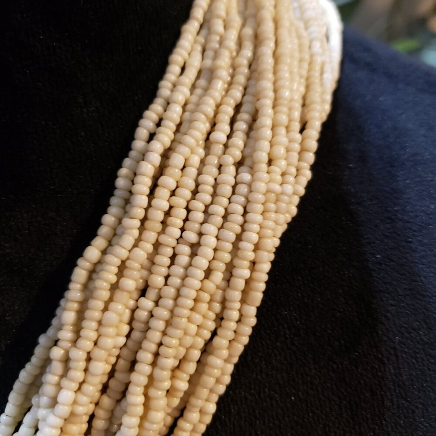 Womens Fashion White Seed Beaded Multiple Layered Necklace Jewelry