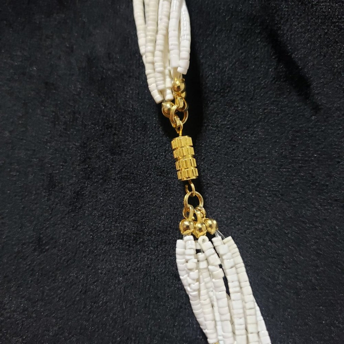 Women's White Multilayer Beaded Round Fashion Jewelry Necklace