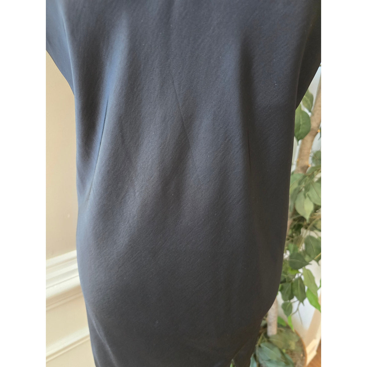A New Day Slip Mini Dress Women's Medium Black Side Slit V-Neck Spaghetti Strap