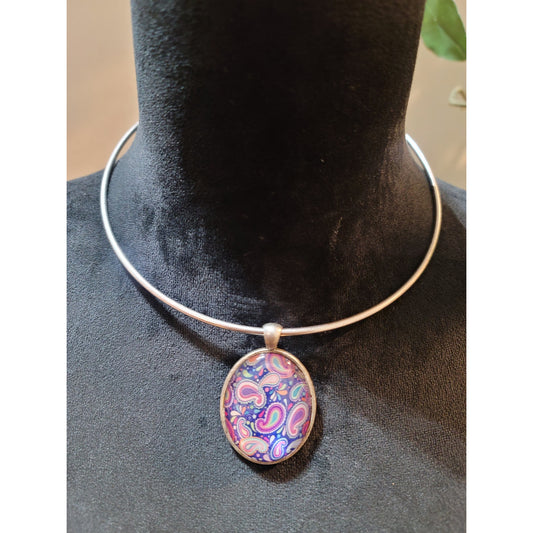 Carol for Eva Graham Paisley Pattern Choker Necklace with Matching Earrings