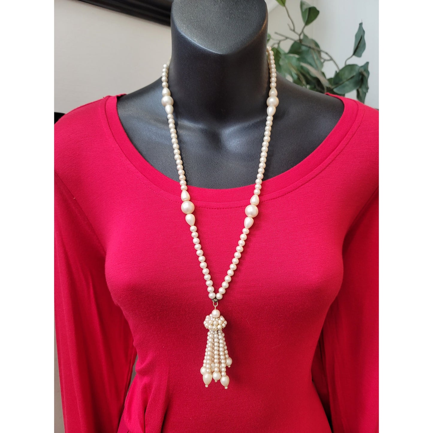 Boston Proper Top Women's Size S Red Long Sleeve Tunic Chiffon Overlay Elegant