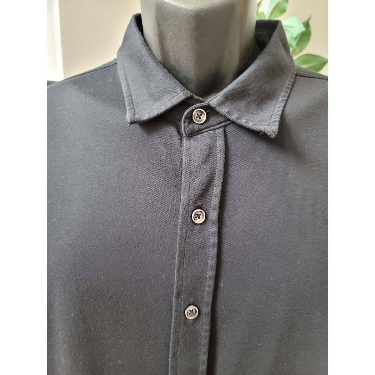 Tasso Elba Button-Down Shirt Men's Size X-Large Black Cotton Blend Collared