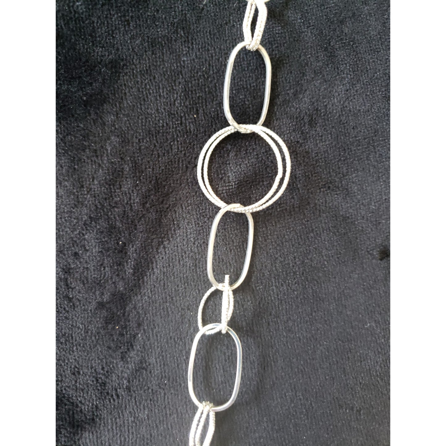 Chaps Womens Silver Tone Circle Rings Chain-Link Necklace Jewelry with Lobster