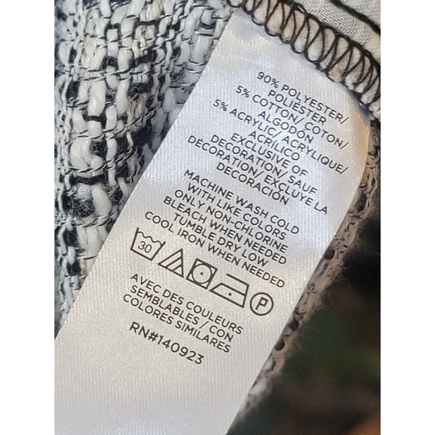 LOFT Short Sleeve Sweater Women Size M Black White Tweed Knit Blouse Workwear