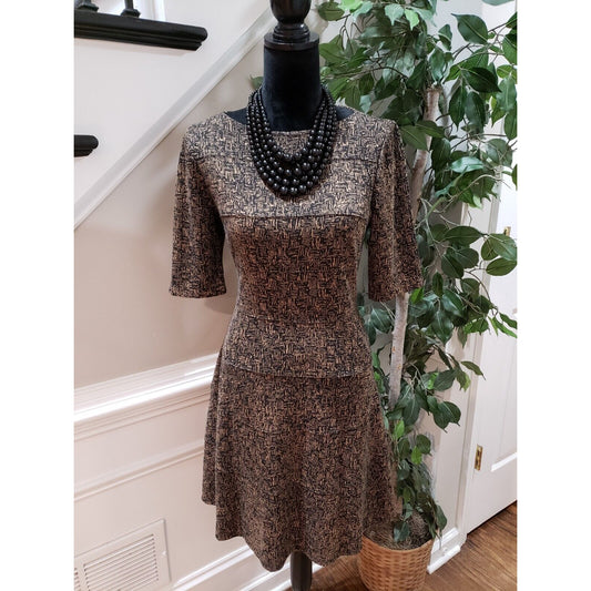 Rabbit Women's Multicolor Polyester Round Neck Short Sleeve Knee Length Dress 12