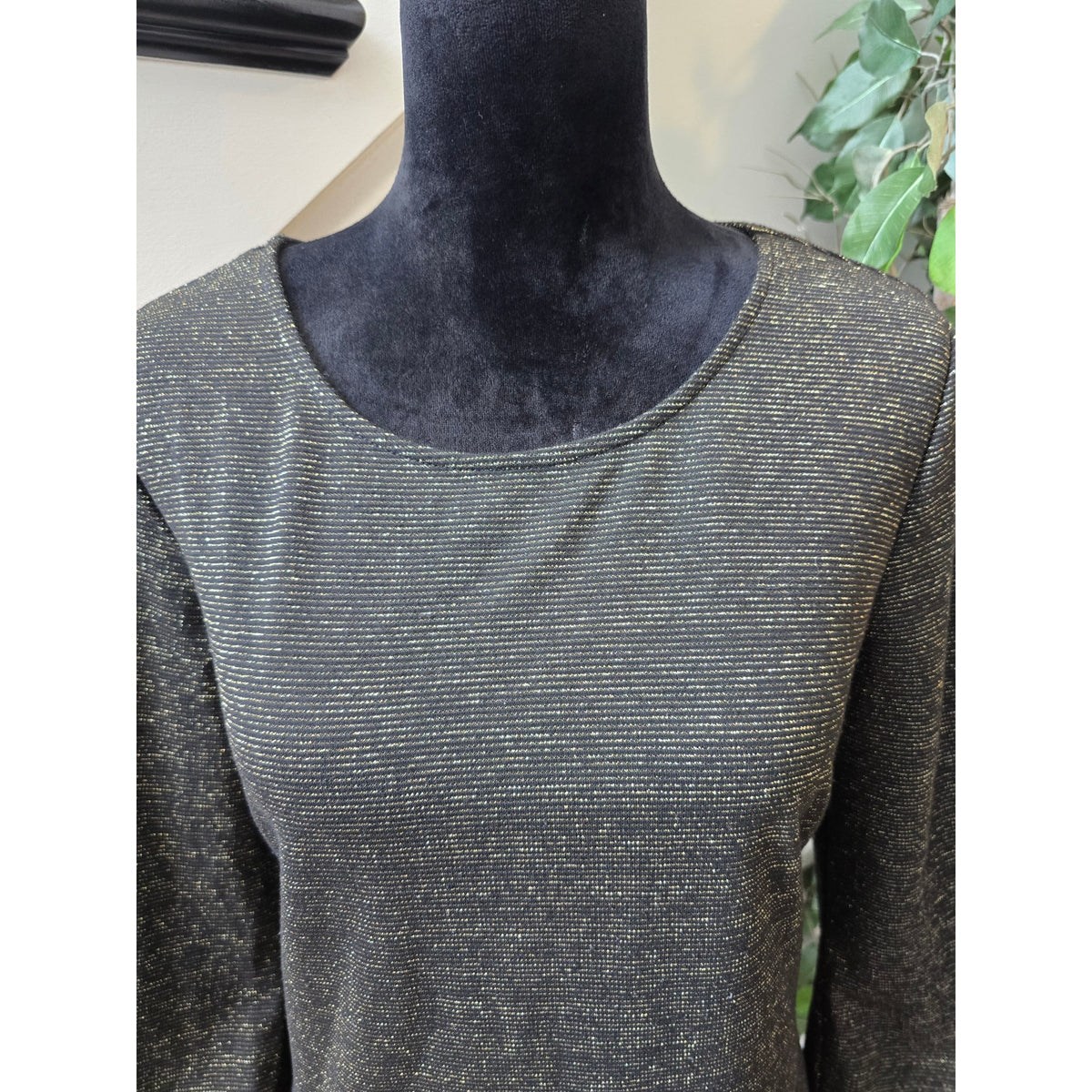 Tacera Shift Dress PXL Olive Green Stretch Scoop 3/4 Sleeve Casual Curved Hem