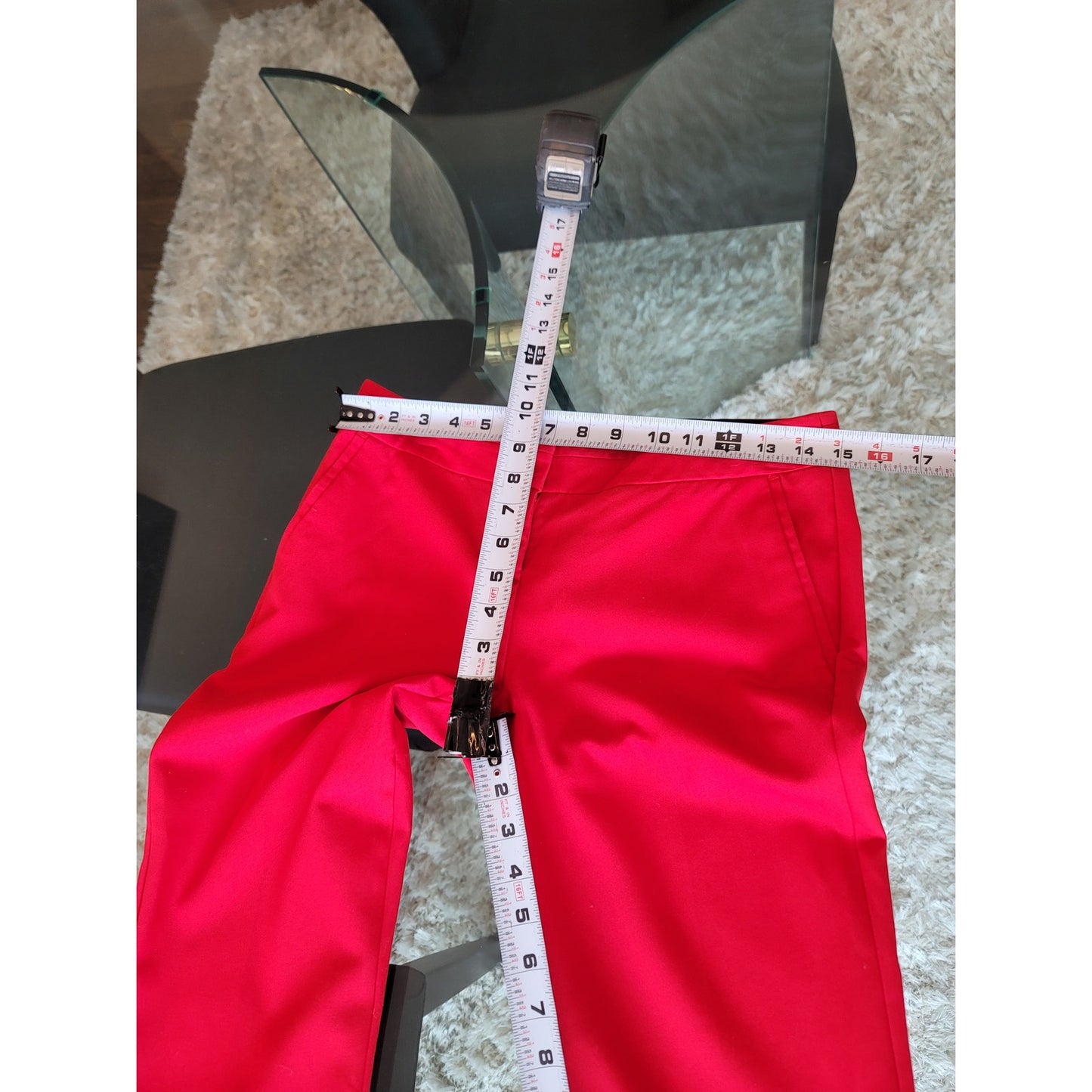 Express Columnist Pants Women's 2R Red Stretch Trousers Slim Fit Work Casual