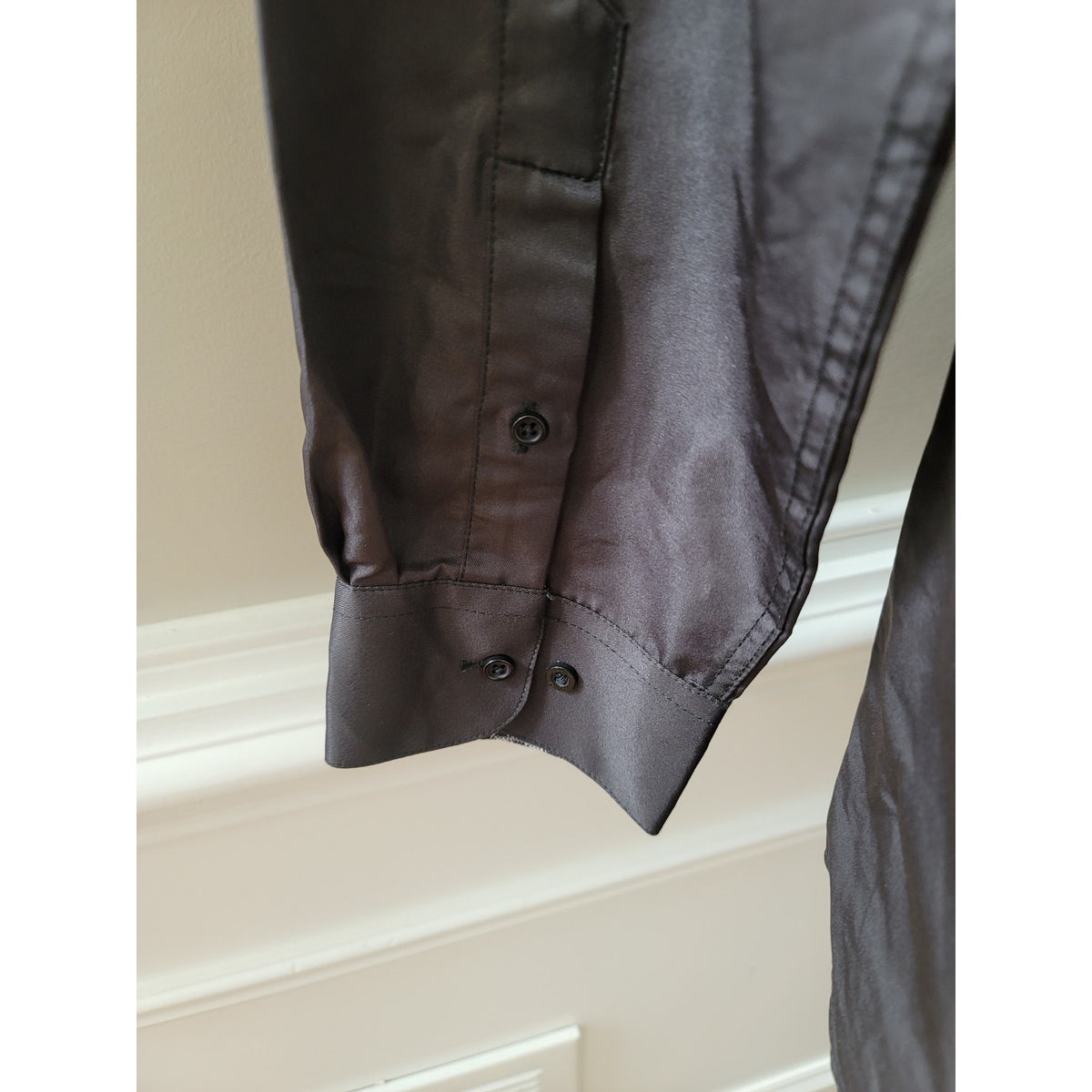 Nine West Button Down Shirt Men's Size Medium Black Classic Long Sleeves
