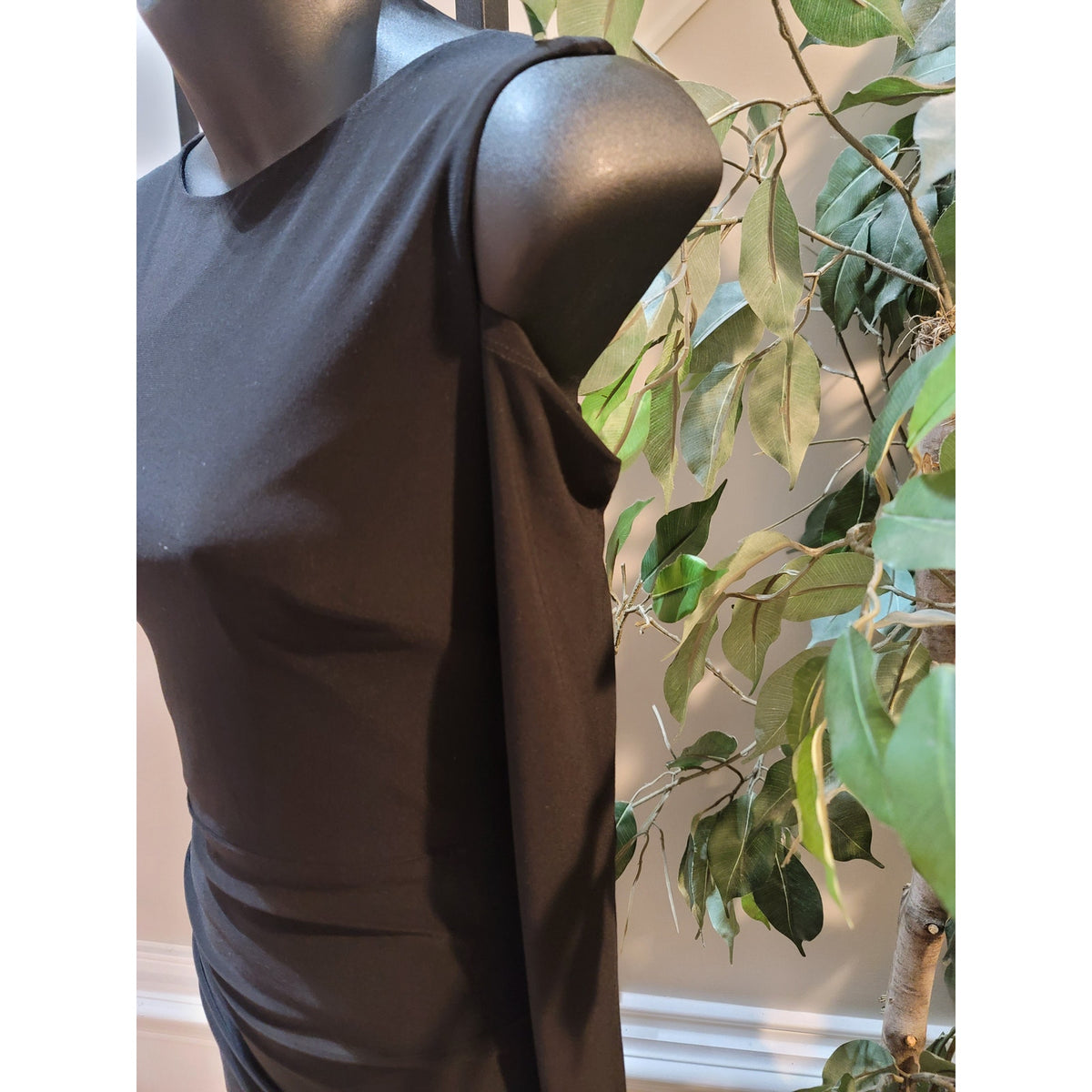 Laundry By Shelli Segal Bodycon Dress Women's 4 Black Polyester Cold Long Sleeve