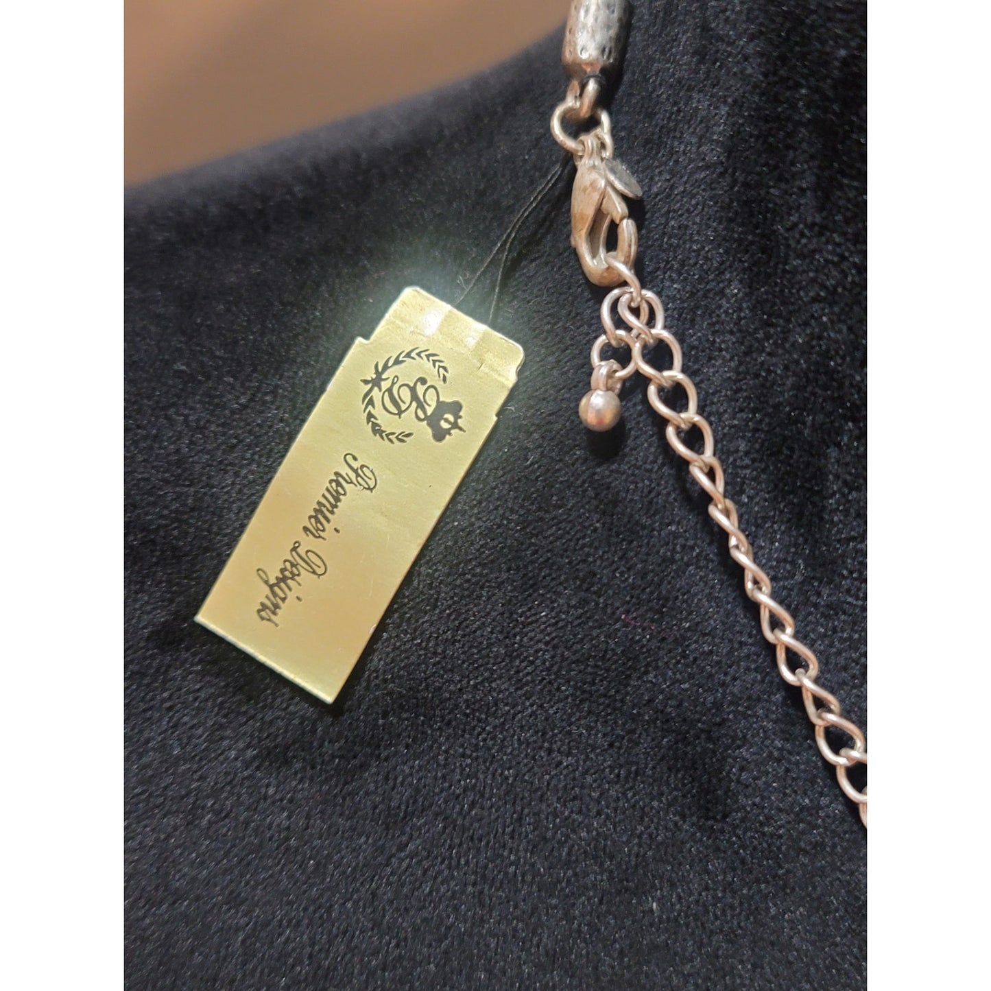 Women's Leather Necklace With Engraved Beads And Lobster Clasp Lock Jewelry