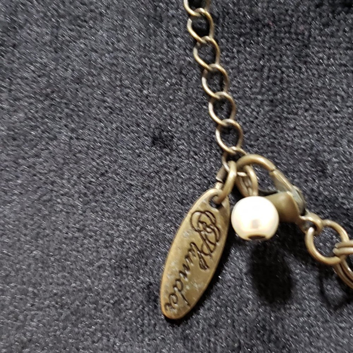 Plunder Women Fashion Bead Dangle Pearl Clear Crystal Necklace W/ Lobster Clasp