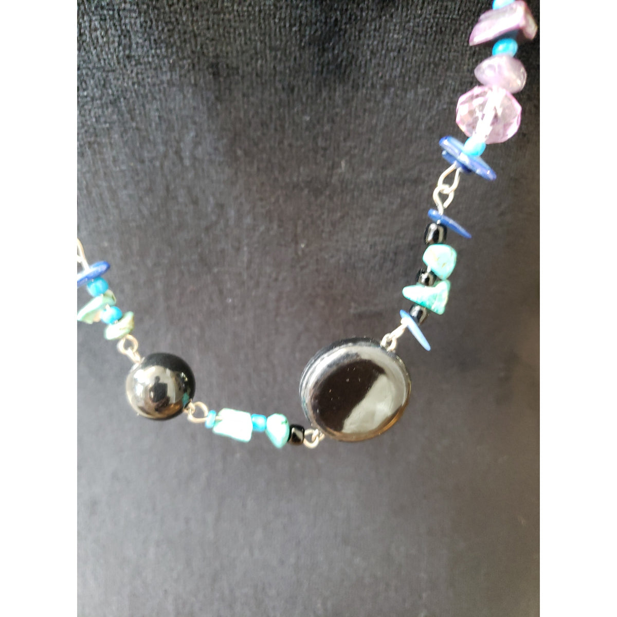 Womens Fashion Vintage Multi Chunky Biwa Stone Beaded Long Necklace Jewelry